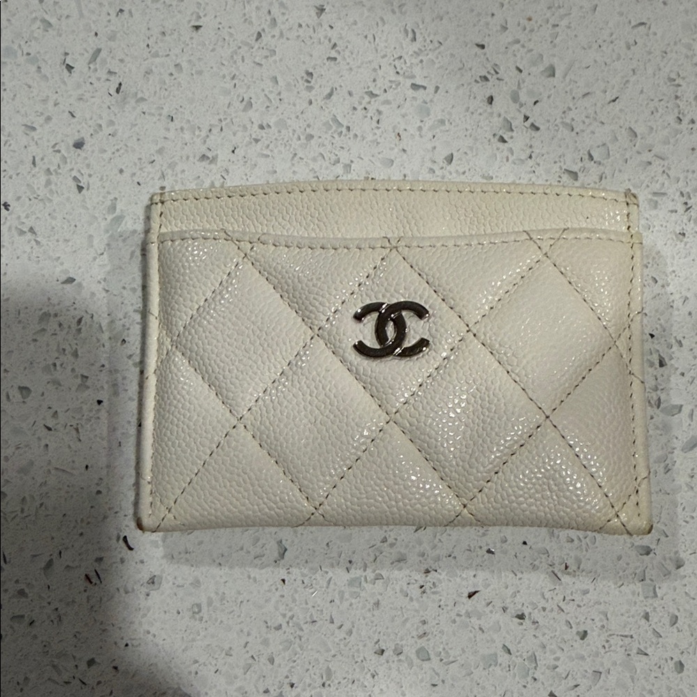 Chanel Cream Quilted Card Holder